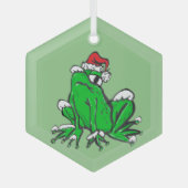Santa Frog Glass Ornament (Voorkant)