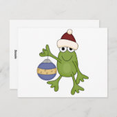 Santa Frog met Ornament Tshirts en geschenken Feestdagenkaart (Voorkant / Achterkant)