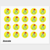 Santa Frog Ronde Sticker (Vel)