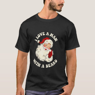 Santa Fun Retro Ik hou van een Man met een baard T-shirt