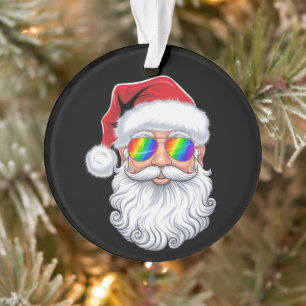 Santa Gezicht Gay Zonnebril Kerstmis Xmas LGBTQ Ornament