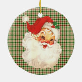 Santa gezicht  keramisch ornament (Achterkant)