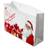 Santa Gift Bag - Groot, glanzend Large Cadeauzakje (Achterkant Gekanteld)