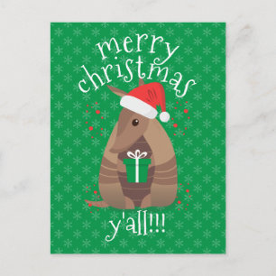 Santa Gift Giving Armadillo Texas Briefkaart