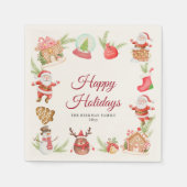 Santa Gingerbread House Kerstmis feestdag Servet (Voorkant)