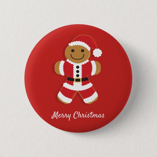 Santa Gingerbread Man | Button (Voorkant)