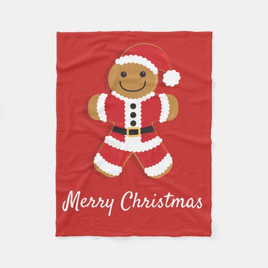 Santa Gingerbread Man | Fleece deken (Voorkant)