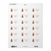 Santa Gingerbread man Kerstlabel Etiket (Full Sheet)