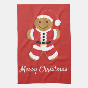 Santa Gingerbread Man   Keukenhanddoek