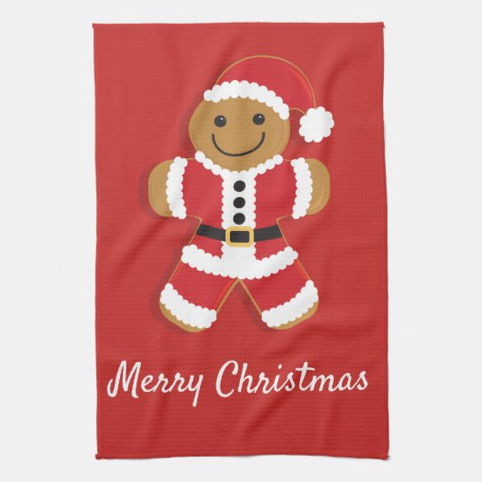 Santa Gingerbread Man | Keukenhanddoek (Verticaal)