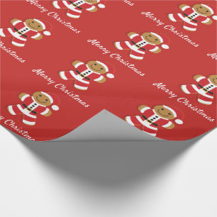Santa Gingerbrood Man Papier voor onmiddellijke