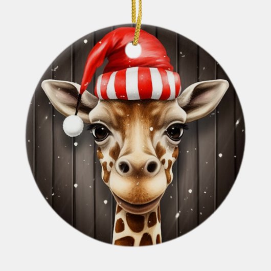 Santa Giraffe Ornament (Voorkant)