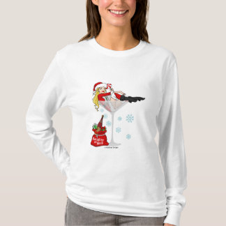 Santa girl martini t-shirt