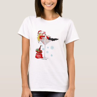 Santa girl martini t-shirt