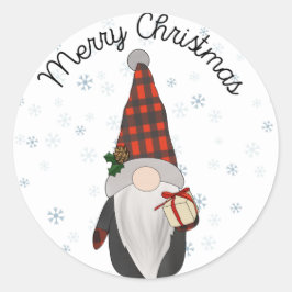 Santa Gnome 1 Ronde Sticker