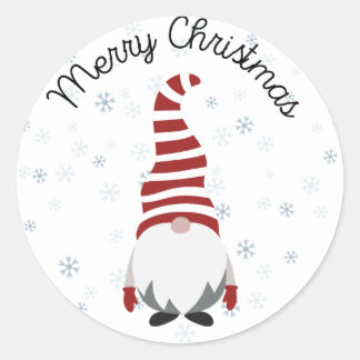 Santa Gnome 2 Ronde Sticker