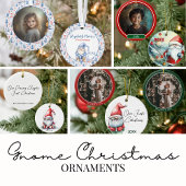 Santa Gnome Baby's eerste kerstfoto Keramisch Ornament