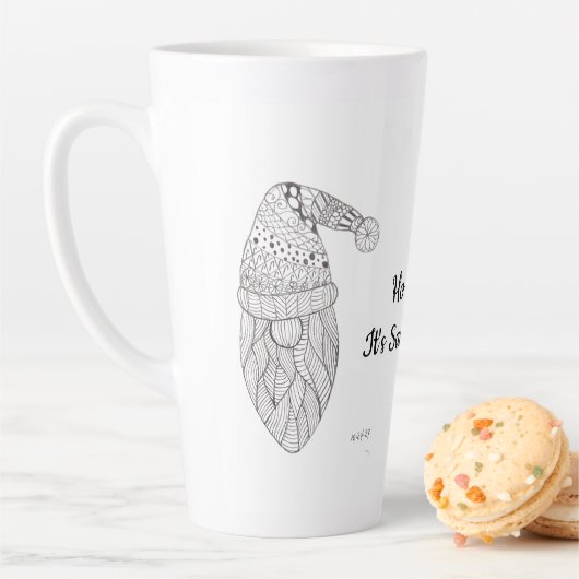 Santa Gnome Holiday Mug Latte Mok (In situ)