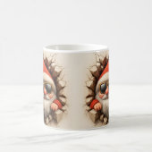Santa Gnome in Mug - Funny Christmas Cracked wall Koffiemok (Center)