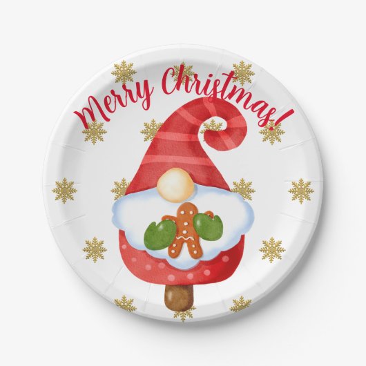 Santa Gnome Papieren Bordje (Voorkant)