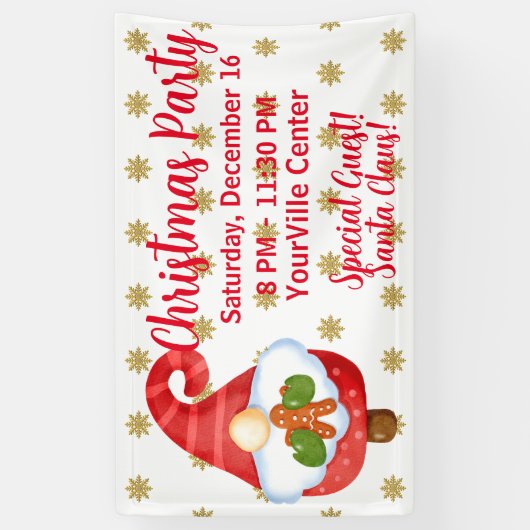 Santa Gnome Spandoek (Verticaal)