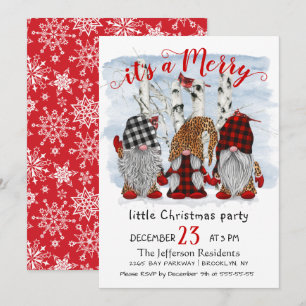 Santa Gnomes Merry Christmas Little Party Kaart