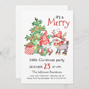 Santa Gnomes Merry Christmas Little Party Kaart