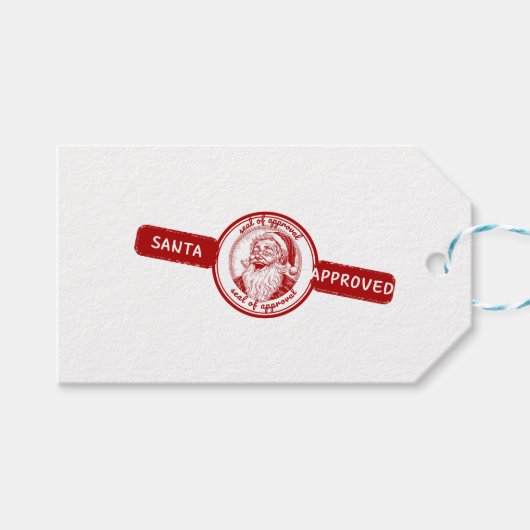 Santa Goedgekeurd, Kerststempel, Kerstvreugde, Cadeaulabel (Voorkant (Horizontaal))