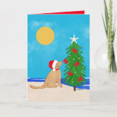 Santa Golden Dog Christmas Wishes 2025 Card Bedankkaart (Voorkant)