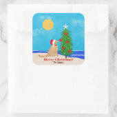 Santa Golden Dog Christmas Wishes Custom Stickers (Sac)