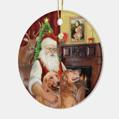 Santa - Golden Retriever (TWO-B) Keramisch Ornament (Links)