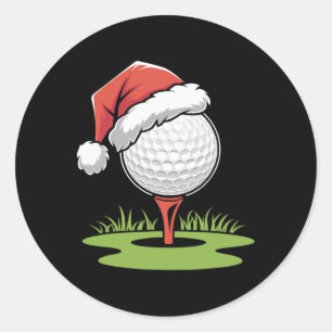 Santa golfbal voor Kerstmis golfbal Kerstmis Ronde Sticker