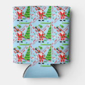 Santa Golfen door Kerstboom Blikjeskoeler (Voorkant)