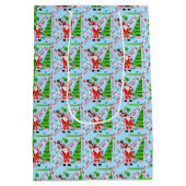 Santa Golfen door Kerstboom Medium Cadeauzakje (Achterkant)