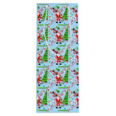 Santa Golfen door Kerstboom Wijn Cadeautas (Achterkant)