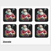 Santa Golfen in een feestelijke outfit Vierkante Sticker (Vel)