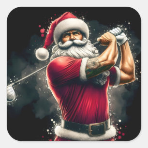 Santa Golfen in feestelijke kleding Vierkante Sticker