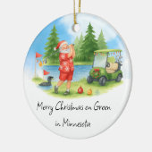 Santa Golfing in Minnesota Holiday  Keramisch Ornament (Links)