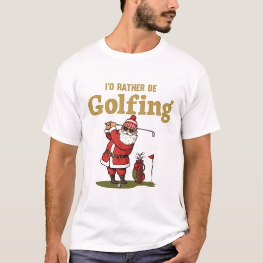 Santa Golfing T-shirt (Voorkant)