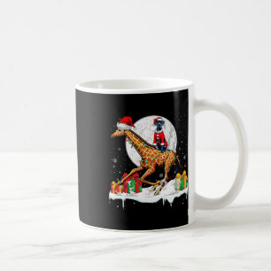 Santa Great Dane Riding Giraffe Kerstman Eigenaar Koffiemok