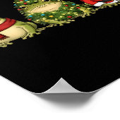 Santa Green Frog Christmas Tree Frog Lover Animal Poster (Hoek)