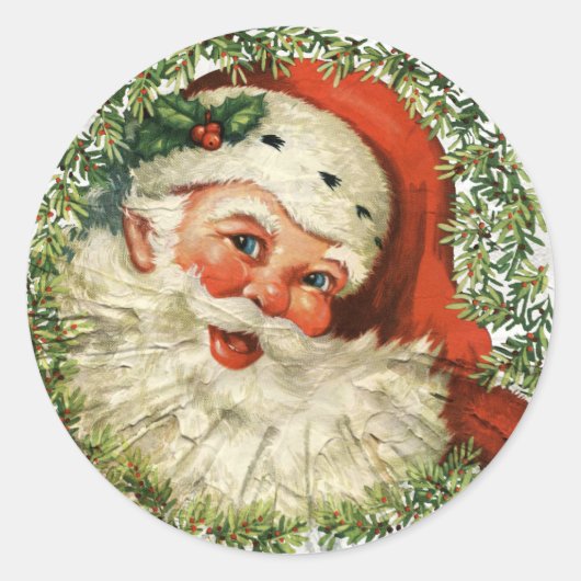  Santa Grunge Ronde Sticker (Voorkant)