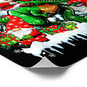 Santa Guinea G Riding T-rex Gnomes Christmas Trees Poster (Hoek)