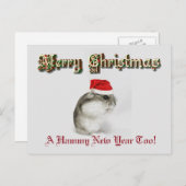Santa Hamster Feestdagenkaart (Voorkant / Achterkant)