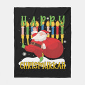 Santa Happy Chrismukkah Funny Hanukkah Kerstmis Fleece Deken (Voorkant)