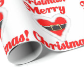 santa hart cadeaupapier (Rol Hoek)