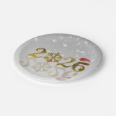 Santa Hat and Snowflake | Happy New Year 2026 Gold Papieren Bordje (Gekanteld)