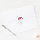Santa hat - baby het is koud buiten ronde sticker (Envelop)