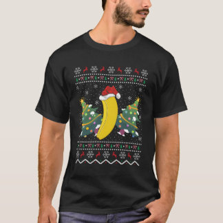 Santa Hat Banana Fruit Xmas Gift Ugly Banana Chris T-shirt