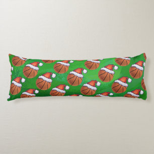 Santa Hat Basketball over Groen Lichaamskussen